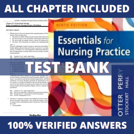 Test Bank for Essentials for Nursing Practice, 9th Edition (Potter, Perry, 2019)