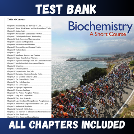 Test Bank - Biochemistry-A Short Course, 4th Edition by Tymoczko