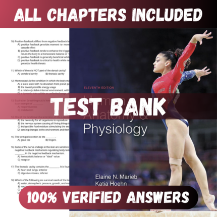 Test Bank Human Anatomy & Physiology 11th Edition (Marieb, 2019)