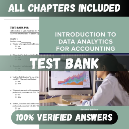 Test Bank Introduction to Data Analytics for Accounting 2nd Edition (Richardson, 2024)
