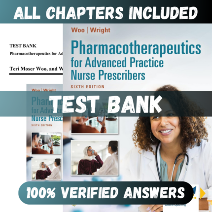 Test Bank for Pharmacotherapeutics for Advanced Practice Nurse Prescribers, 6th Edition (Woo, 2024)