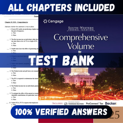 Test Bank for South-Western Federal Taxation 2025: Comprehensive, 48th Edition by James C. Young
